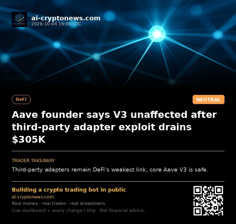 Aave founder says V3 unaffected after third-party adapter exploit drains $305K