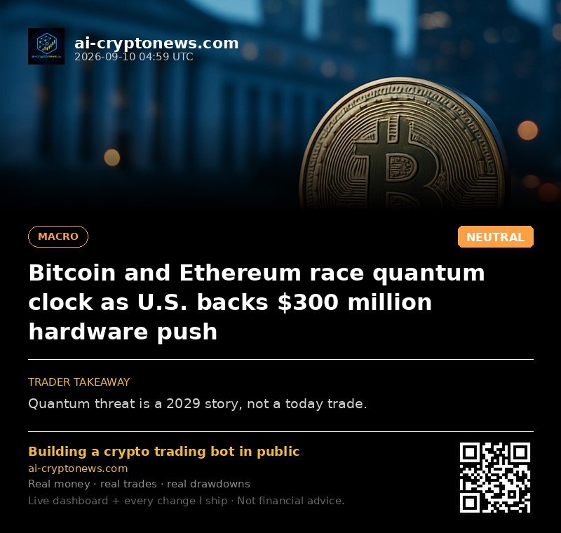Bitcoin and Ethereum race quantum clock as U.S. backs $300 million hardware push