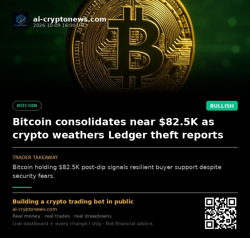 Bitcoin consolidates near $82.5K as crypto weathers Ledger theft reports
