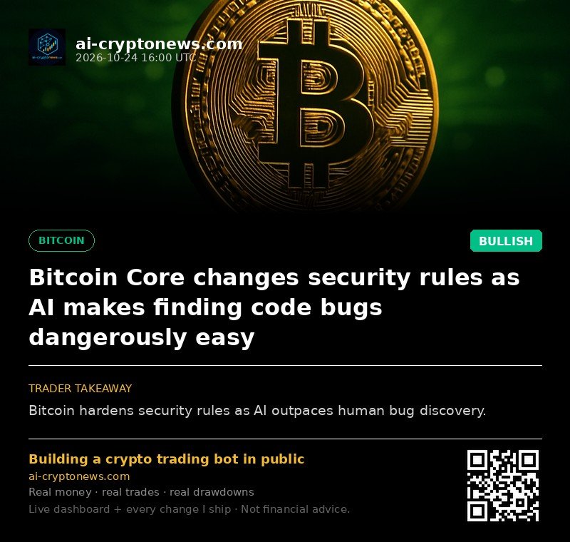 Bitcoin Core changes security rules as AI makes finding code bugs dangerously easy