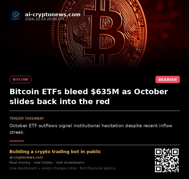Bitcoin ETFs bleed $635M as October slides back into the red
