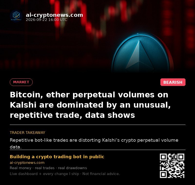 Bitcoin, ether perpetual volumes on Kalshi are dominated by an unusual, repetitive trade, data shows