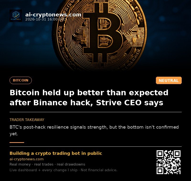 Bitcoin held up better than expected after Binance hack, Strive CEO says