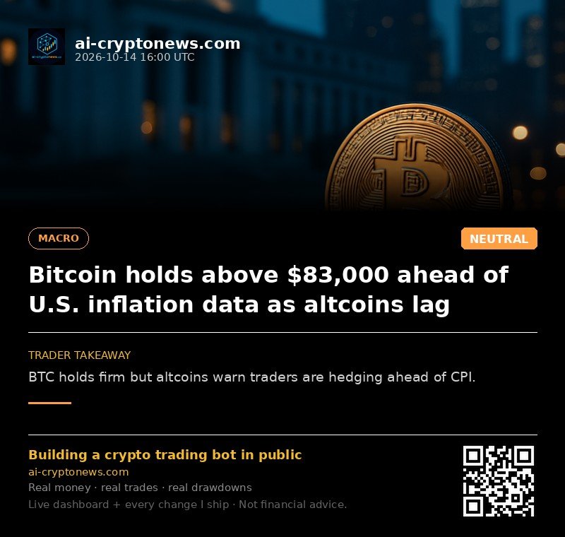 Bitcoin holds above $83,000 ahead of U.S. inflation data as altcoins lag