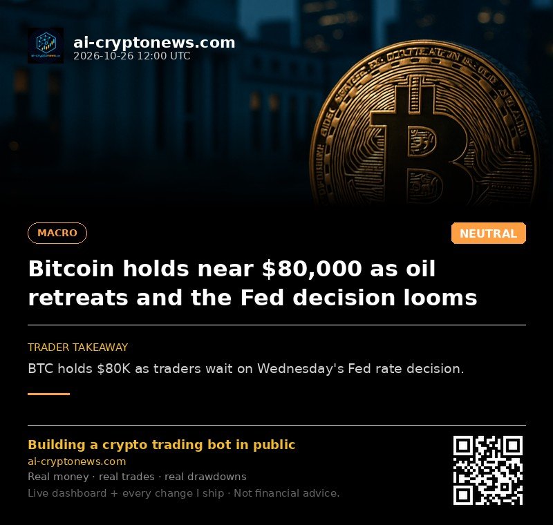Bitcoin holds near $80,000 as oil retreats and the Fed decision looms