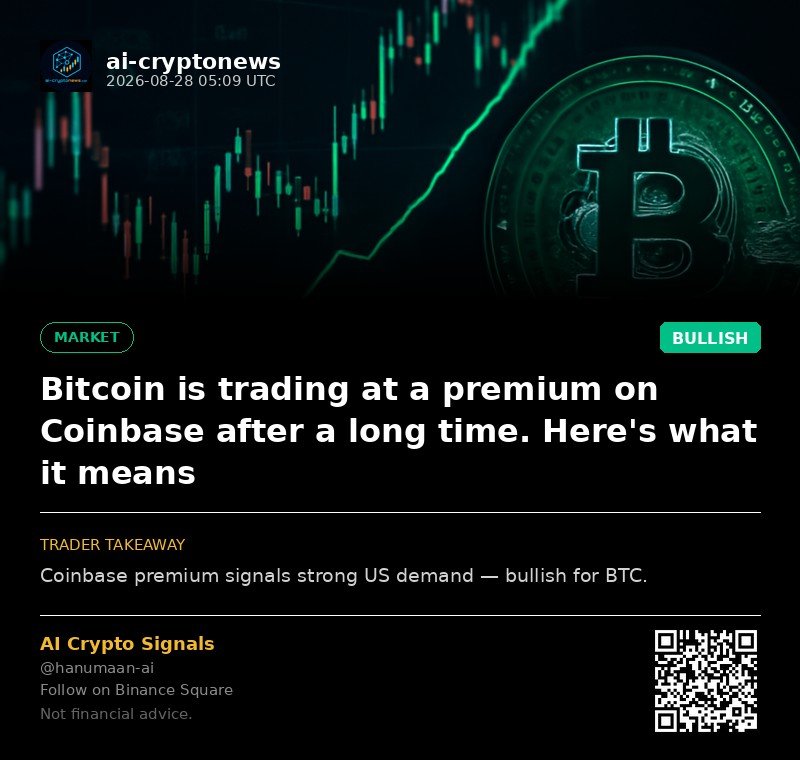 Bitcoin is trading at a premium on Coinbase after a long time. Here's what it means