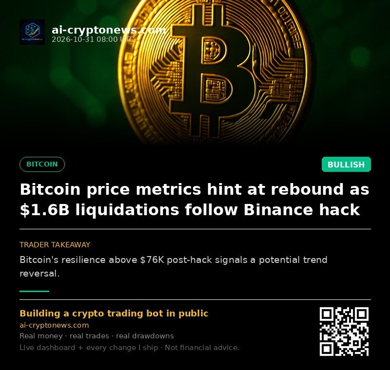 Bitcoin price metrics hint at rebound as $1.6B liquidations follow Binance hack