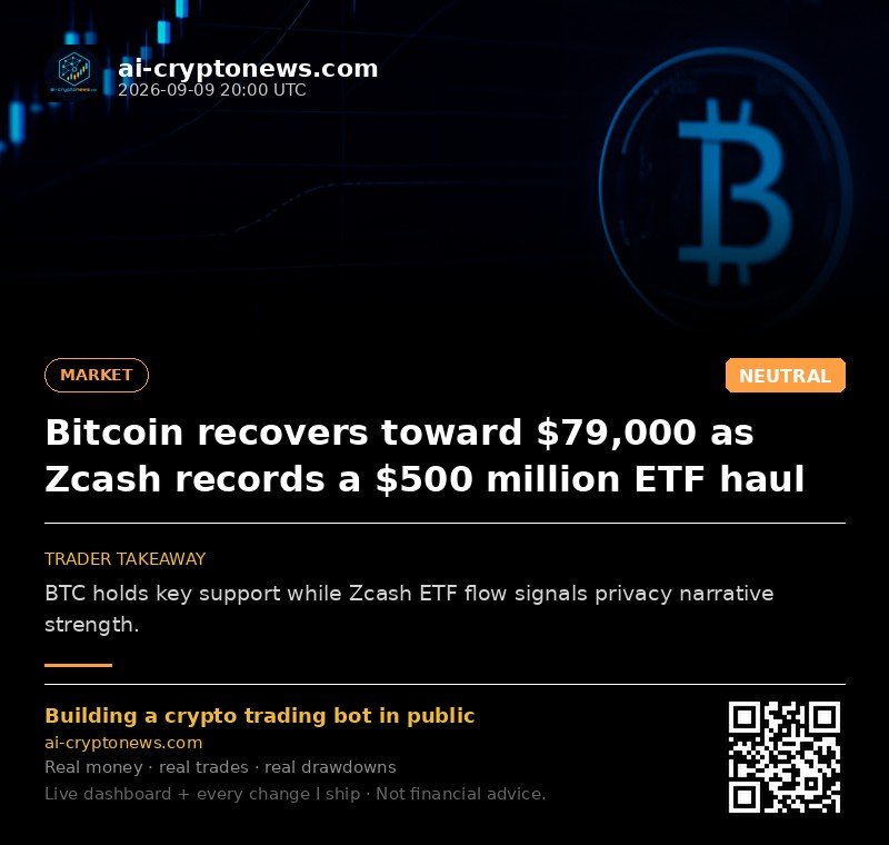 Bitcoin recovers toward $79,000 as Zcash records a $500 million ETF haul