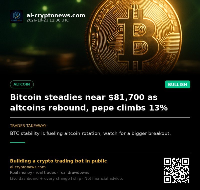 Bitcoin steadies near $81,700 as altcoins rebound, pepe climbs 13%