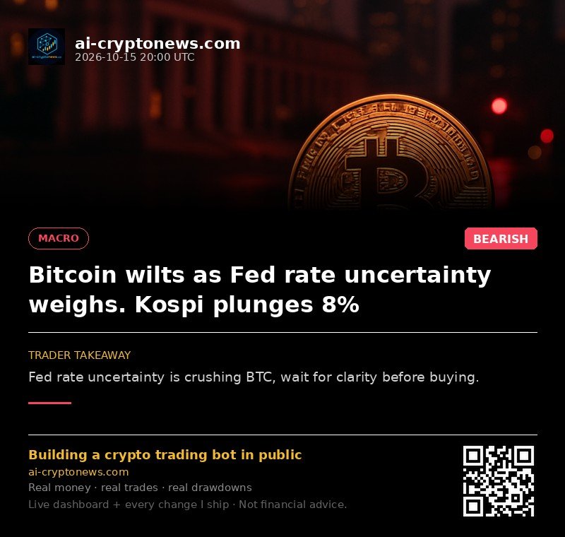 Bitcoin wilts as Fed rate uncertainty weighs. Kospi plunges 8%