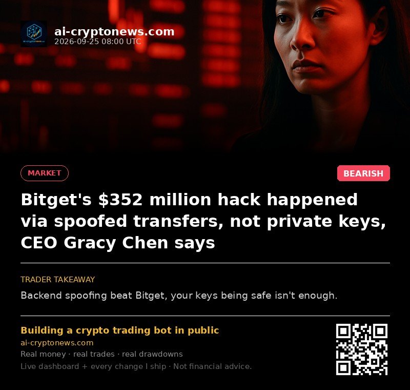 Bitget's $352 million hack happened via spoofed transfers, not private keys, CEO Gracy Chen says