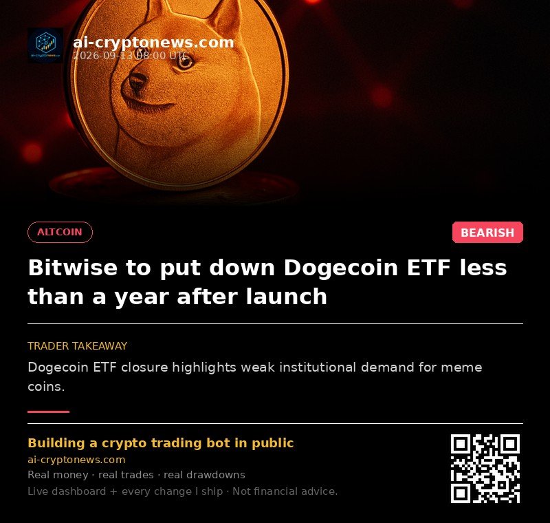 Bitwise to put down Dogecoin ETF less than a year after launch