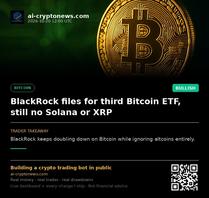 BlackRock files for third Bitcoin ETF, still no Solana or XRP