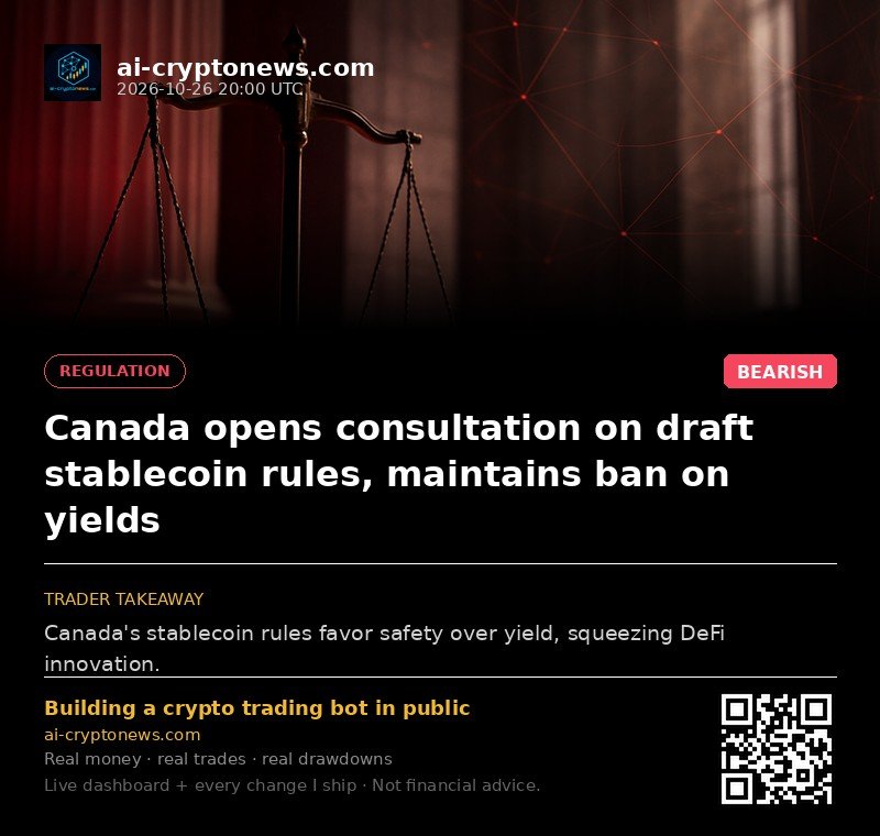 Canada opens consultation on draft stablecoin rules, maintains ban on yields