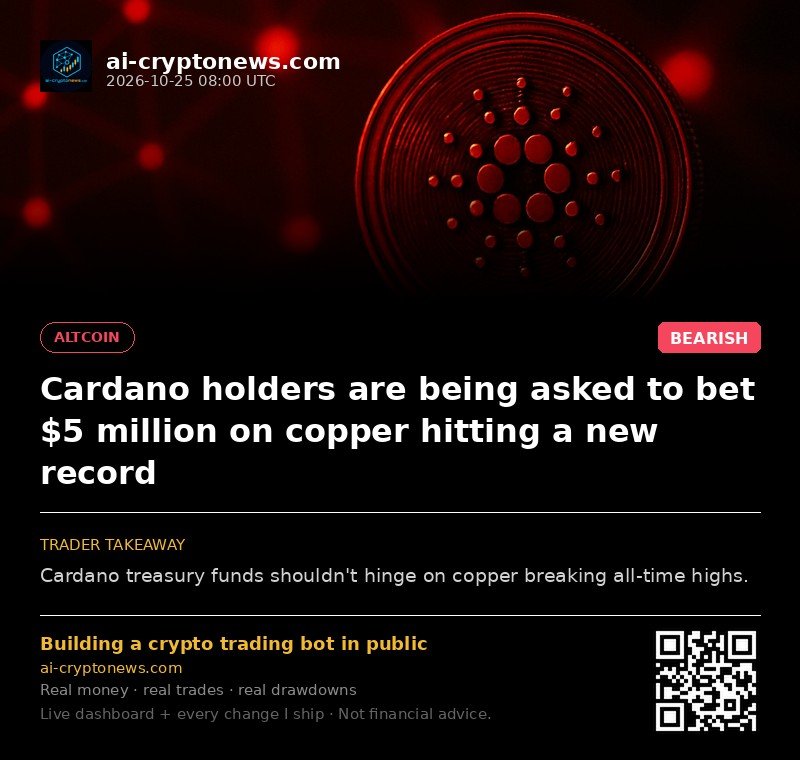 Cardano holders are being asked to bet $5 million on copper hitting a new record