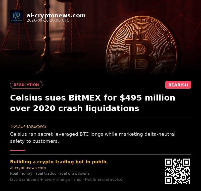 Celsius sues BitMEX for $495 million over 2020 crash liquidations