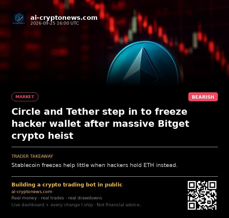 Circle and Tether step in to freeze hacker wallet after massive Bitget crypto heist