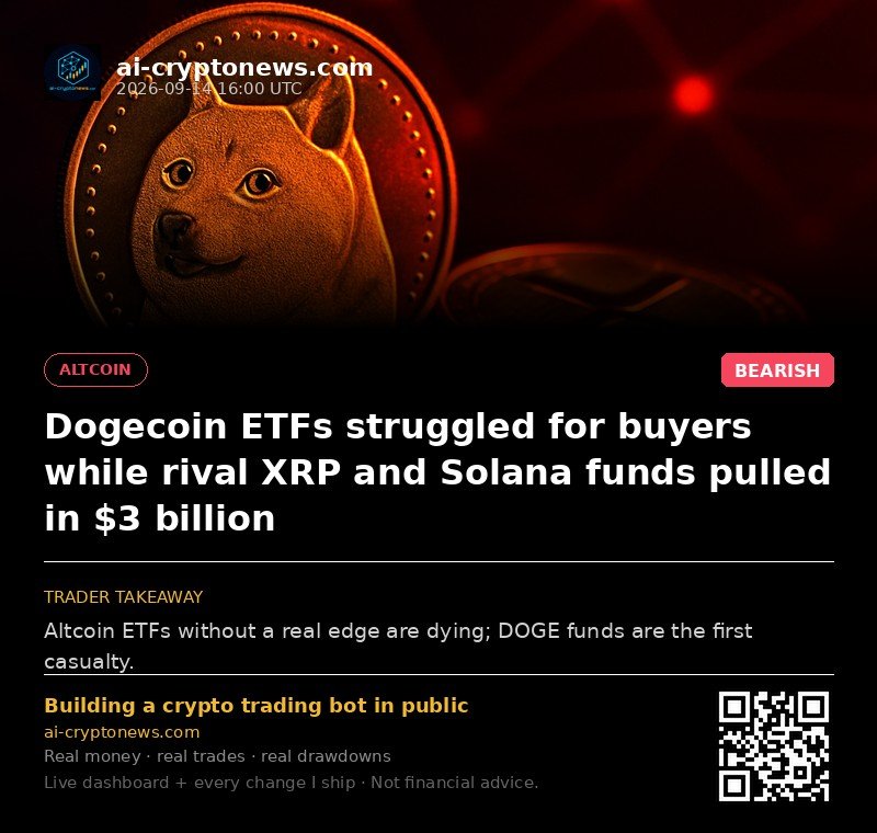 Dogecoin ETFs struggled for buyers while rival XRP and Solana funds pulled in $3 billion