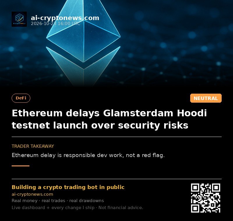 Ethereum delays Glamsterdam Hoodi testnet launch over security risks