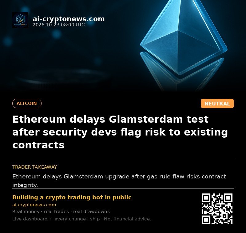 Ethereum delays Glamsterdam test after security devs flag risk to existing contracts