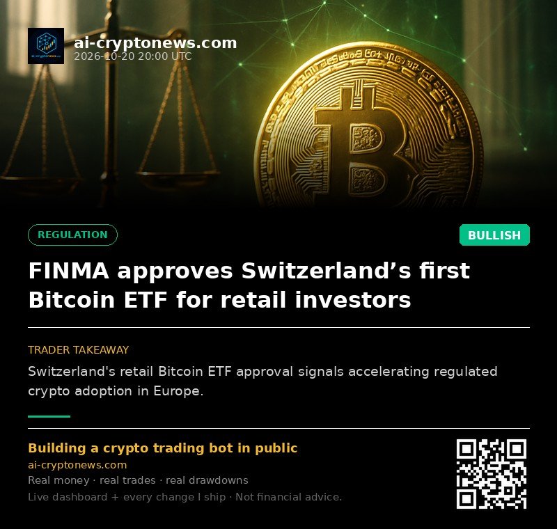 FINMA approves Switzerland’s first Bitcoin ETF for retail investors