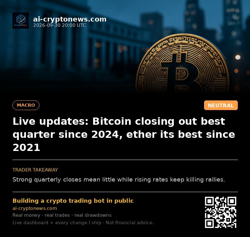 Live updates: Bitcoin closing out best quarter since 2024, ether its best since 2021