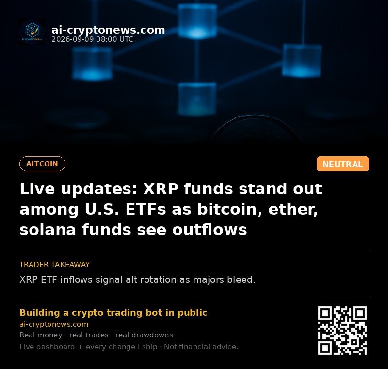 Live updates: XRP funds stand out among U.S. ETFs as bitcoin, ether, solana funds see outflows