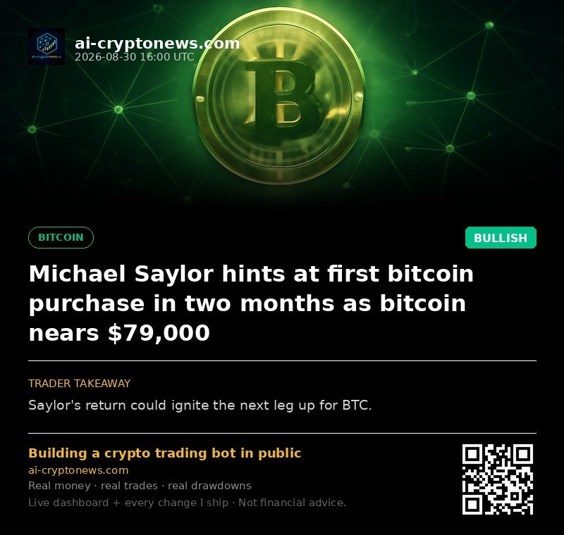 Michael Saylor hints at first bitcoin purchase in two months as bitcoin nears $79,000