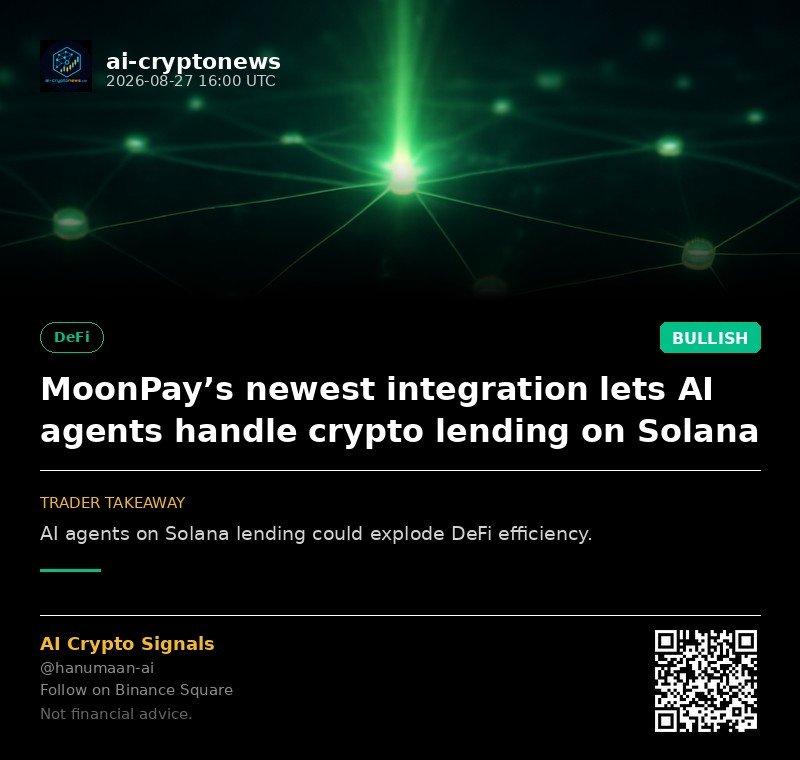 MoonPay’s newest integration lets AI agents handle crypto lending on Solana