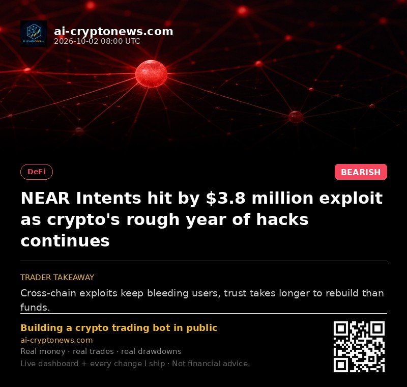 NEAR Intents hit by $3.8 million exploit as crypto's rough year of hacks continues
