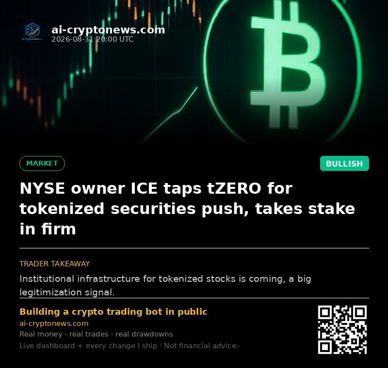 NYSE owner ICE taps tZERO for tokenized securities push, takes stake in firm