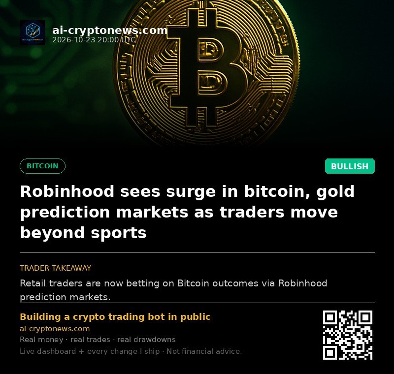 Robinhood sees surge in bitcoin, gold prediction markets as traders move beyond sports