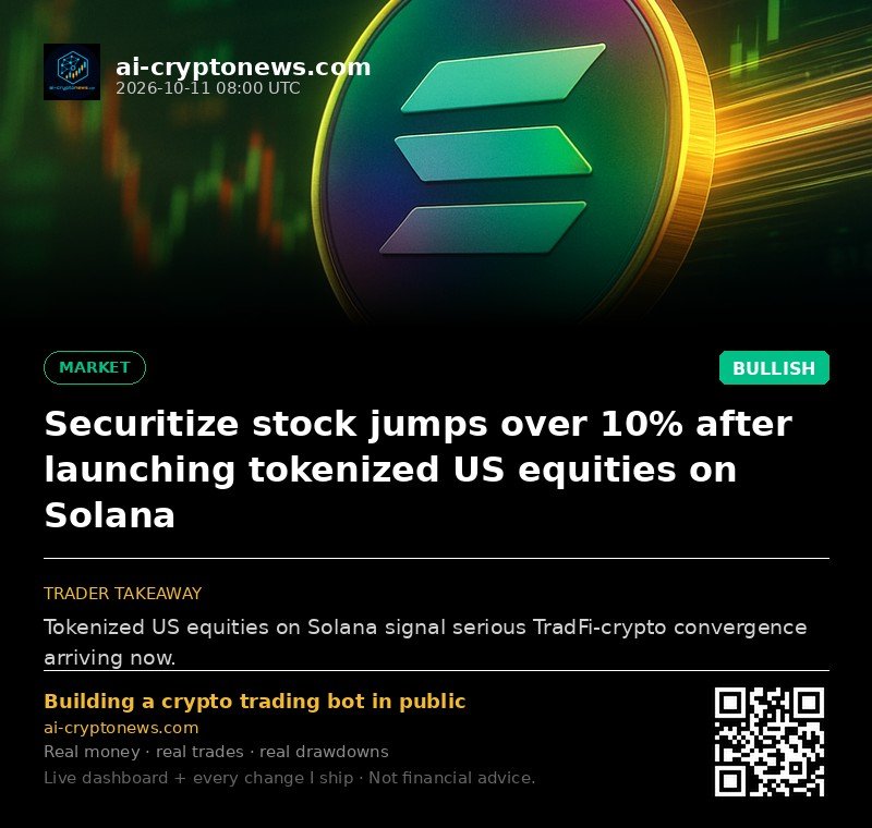 Securitize stock jumps over 10% after launching tokenized US equities on Solana