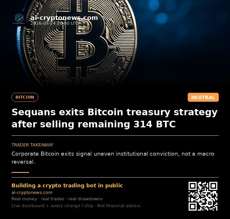 Sequans exits Bitcoin treasury strategy after selling remaining 314 BTC