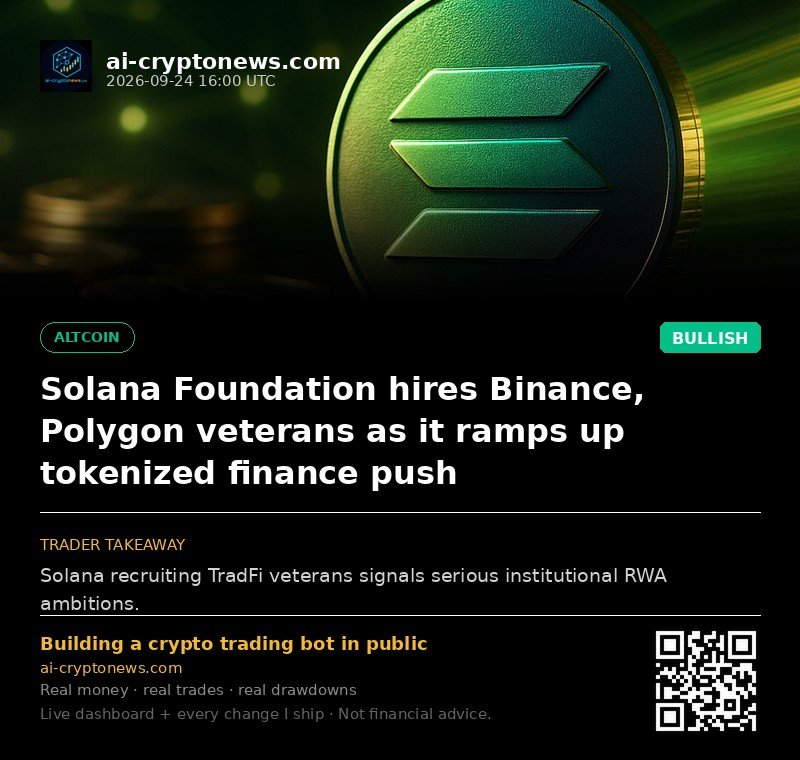 Solana Foundation hires Binance, Polygon veterans as it ramps up tokenized finance push