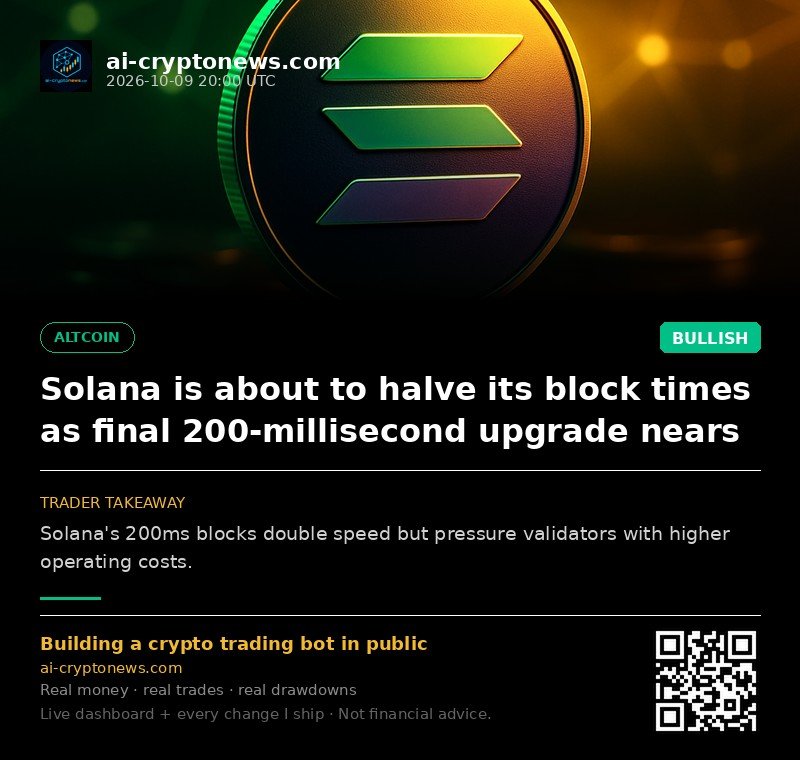 Solana is about to halve its block times as final 200-millisecond upgrade nears