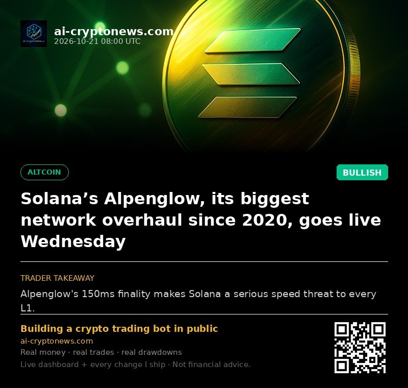 Solana’s Alpenglow, its biggest network overhaul since 2020, goes live Wednesday