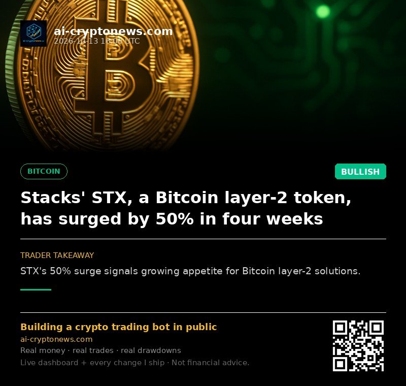 Stacks' STX, a Bitcoin layer-2 token, has surged by 50% in four weeks