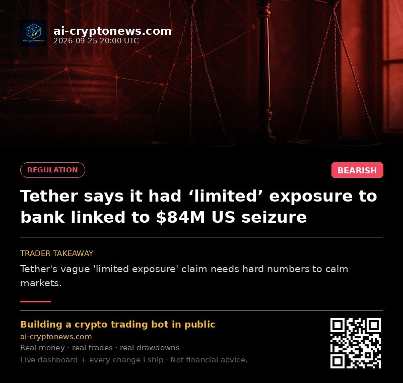 Tether says it had ‘limited’ exposure to bank linked to $84M US seizure