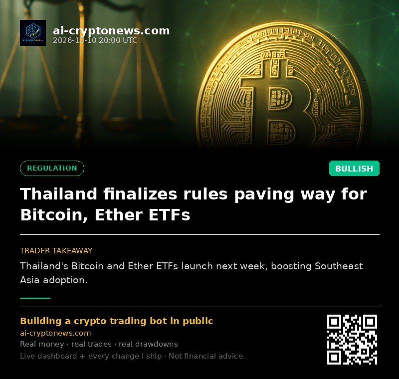 Thailand finalizes rules paving way for Bitcoin, Ether ETFs