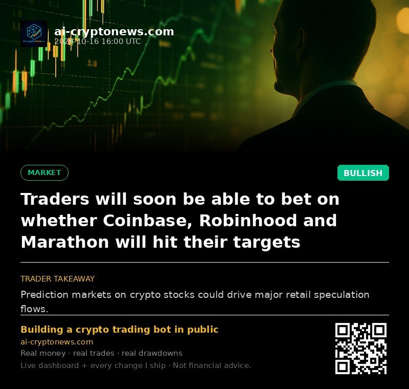 Traders will soon be able to bet on whether Coinbase, Robinhood and Marathon will hit their targets