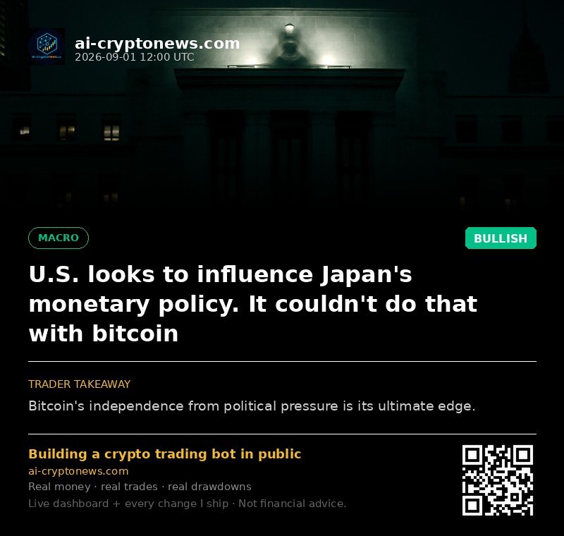 U.S. looks to influence Japan's monetary policy. It couldn't do that with bitcoin
