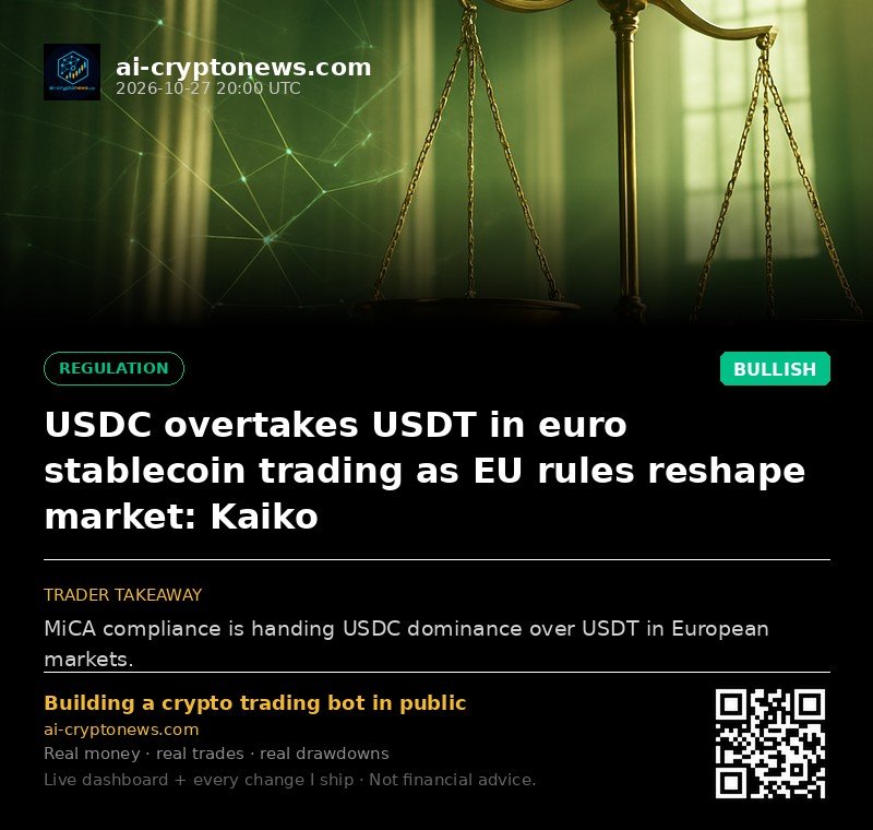 USDC overtakes USDT in euro stablecoin trading as EU rules reshape market: Kaiko