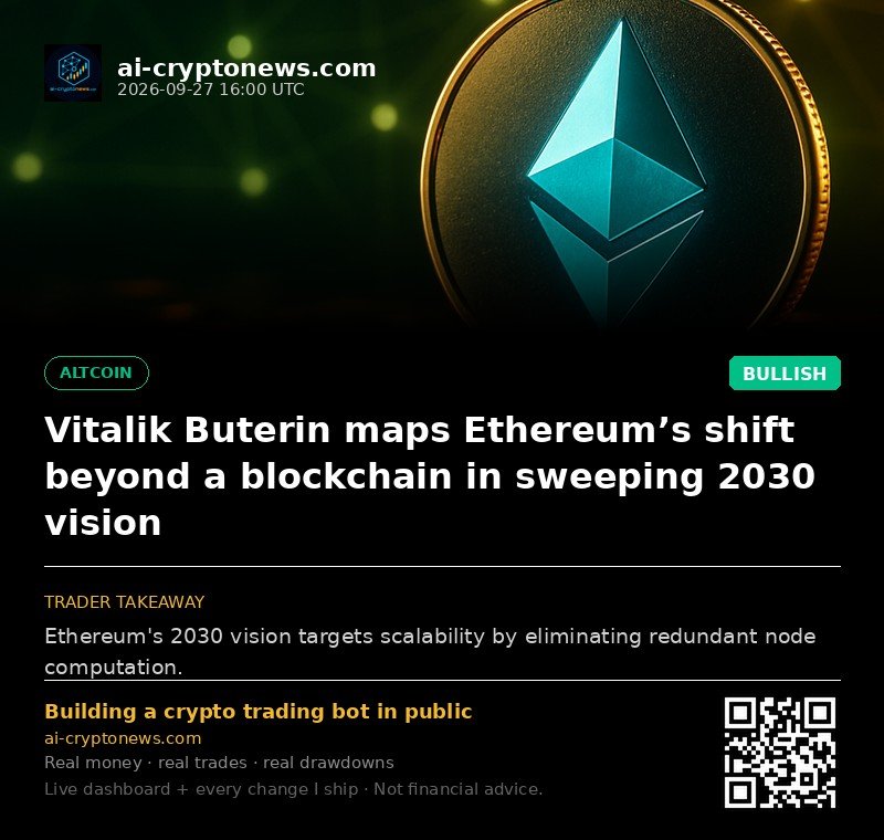 Vitalik Buterin maps Ethereum’s shift beyond a blockchain in sweeping 2030 vision
