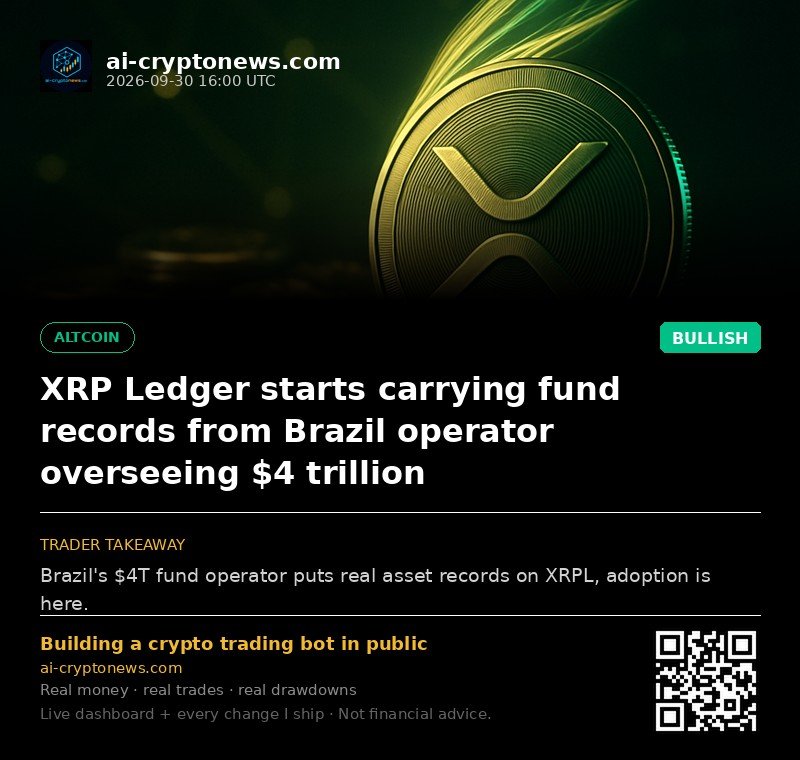 XRP Ledger starts carrying fund records from Brazil operator overseeing $4 trillion