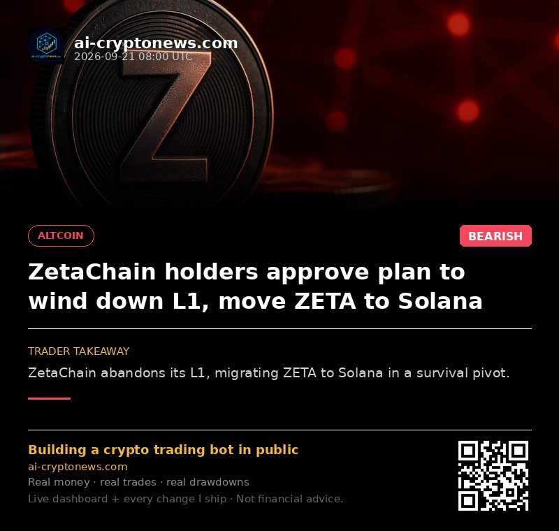 ZetaChain holders approve plan to wind down L1, move ZETA to Solana